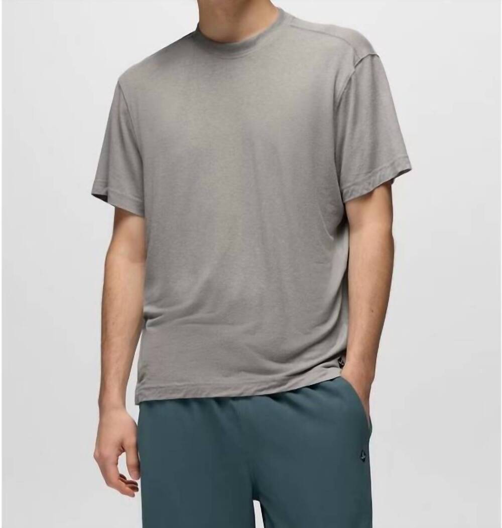 NEW PRANA natural rhythm short sleeve crew tee in sterling heather